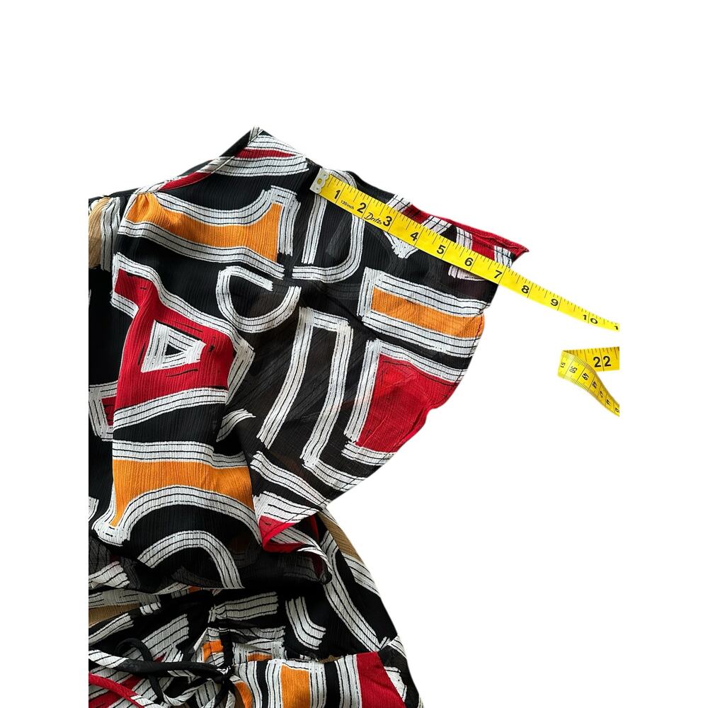 Karl Lagerfeld Paris Multicolor High-How Flutter Sleeve Dress Size 4 - NWT - Picture 3 of 9